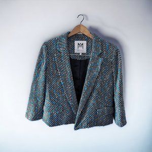 Milly Boucle Open Front Tweed Blazer 6